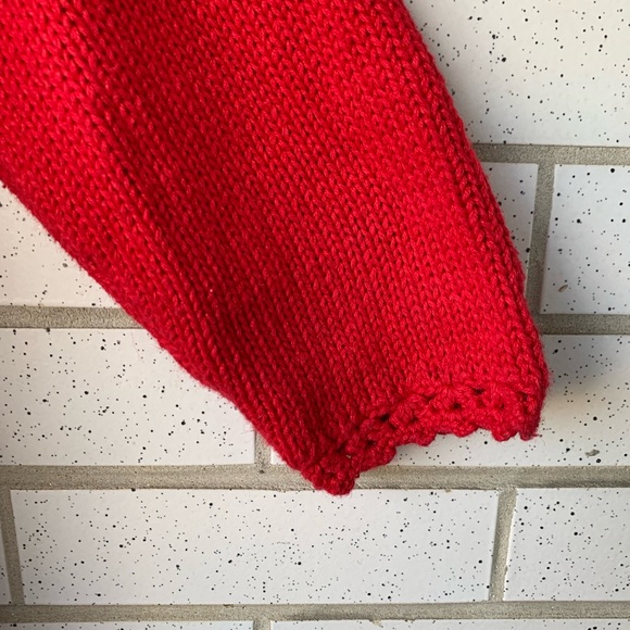 Tiara International Red Christmas Tree Vintage Sweater with Bows and Bea… - Picture 4 of 10